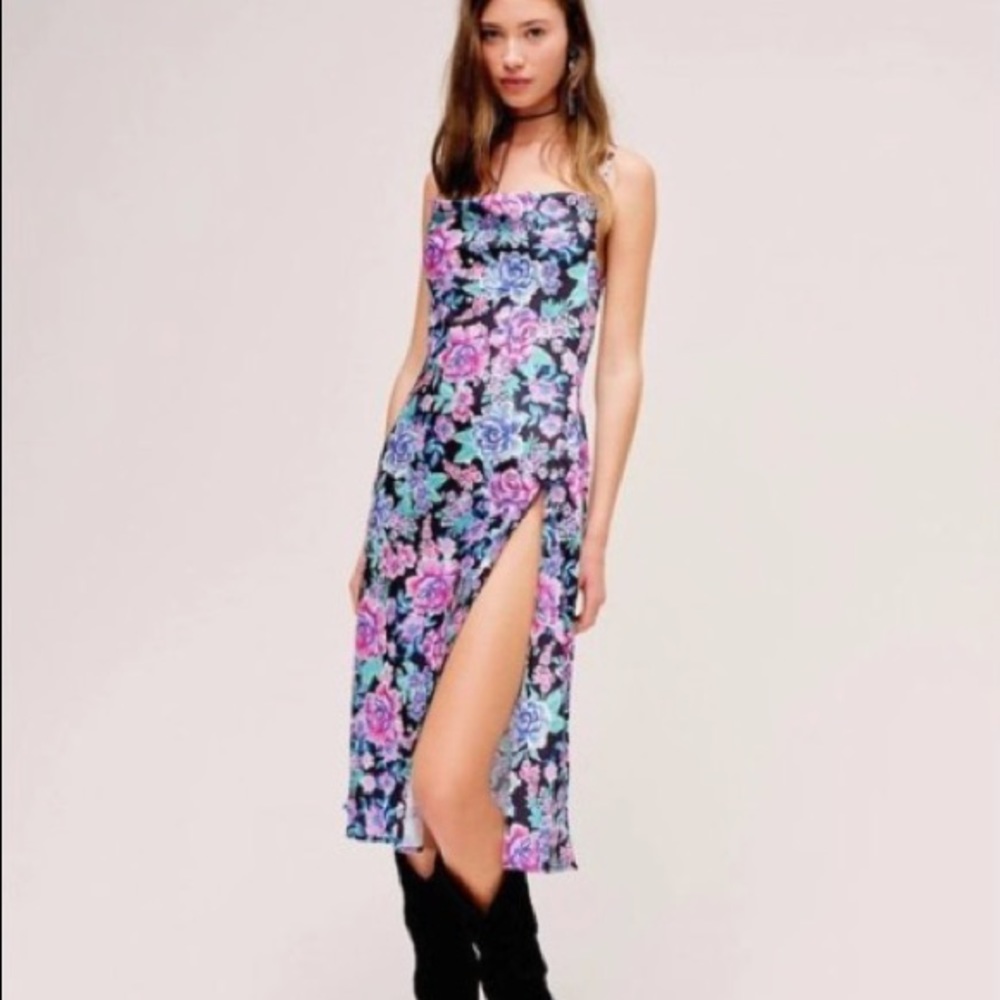 For Love and Lemons Floral Morgan Maxi Dress in Azalea XS (NWOT)